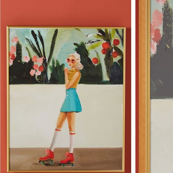 Janet Hill Archival Print with beaded gold frame. - Picture 2 of 6